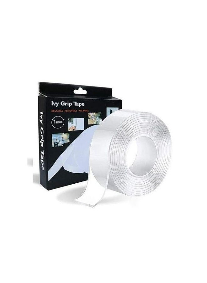 أيفي شريط لاصق نانو دبل فيس 5 متر قوي وسحري - قابل للغسيل وإعادة الاستخدام - شريط تثبيت شفاف للمنزل والمطبخ - يزال بدون أثر - Image 1